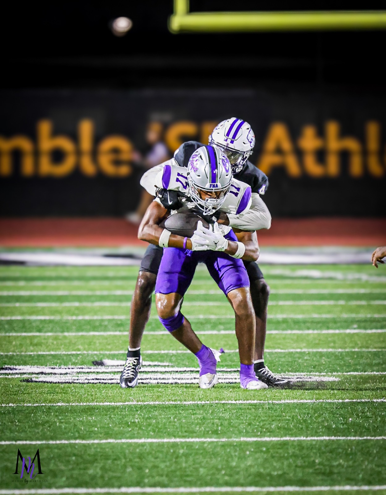 Sophomore wide receiver Ethan Hall secures a catch through contact over the middle