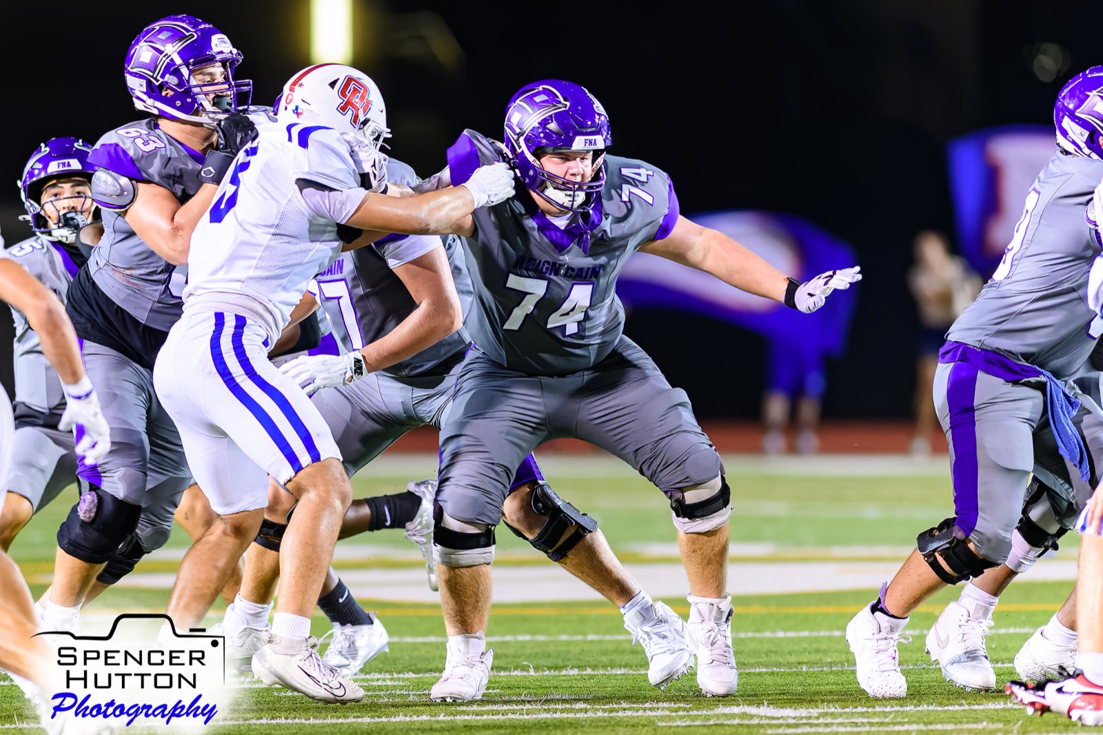 Senior offensive tackle Ryan Worrell and senior guard Clayton Rightmer protect the pocket