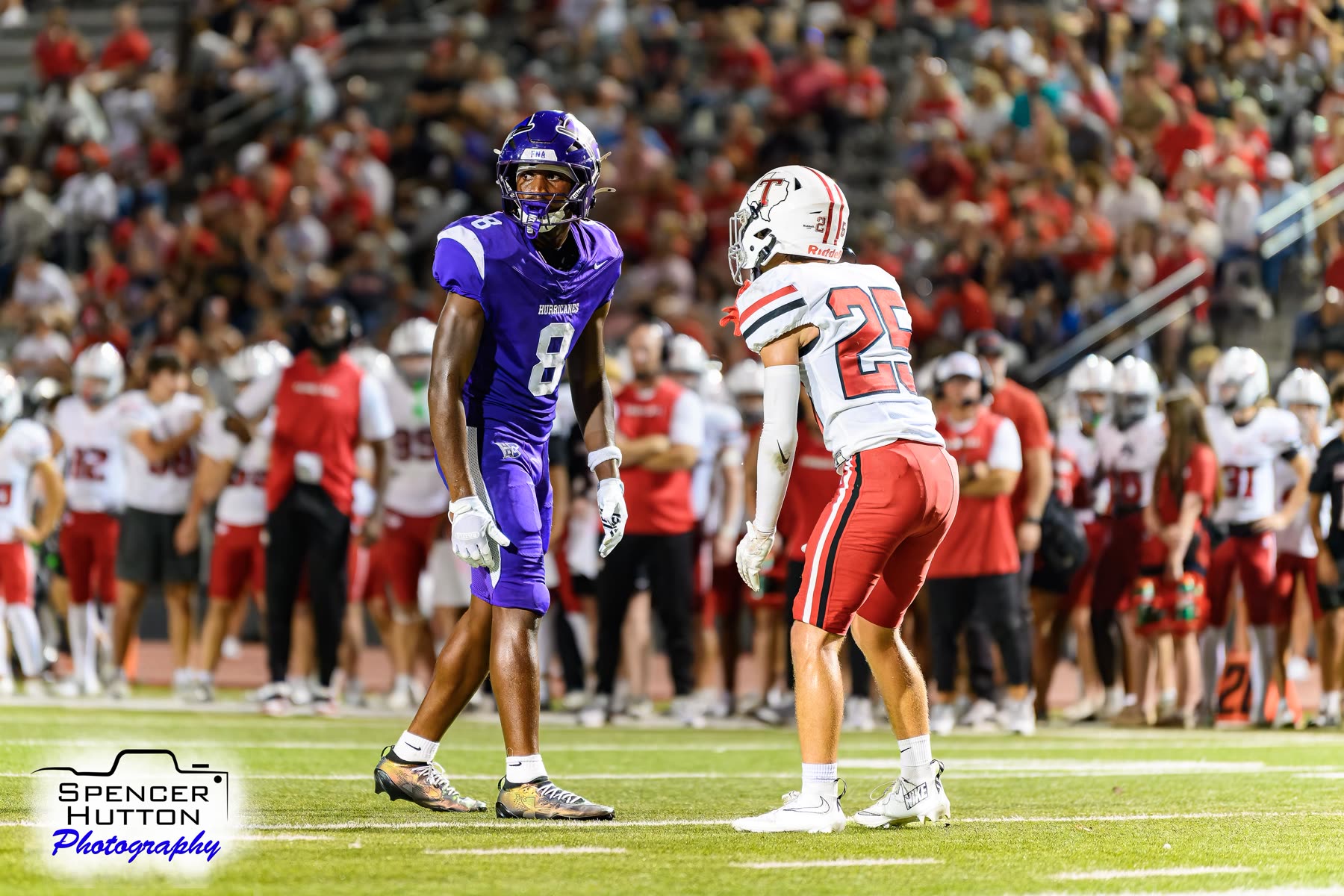 Senior wide receiver Israel Smith lined up split out across from a Tomball cornerback
